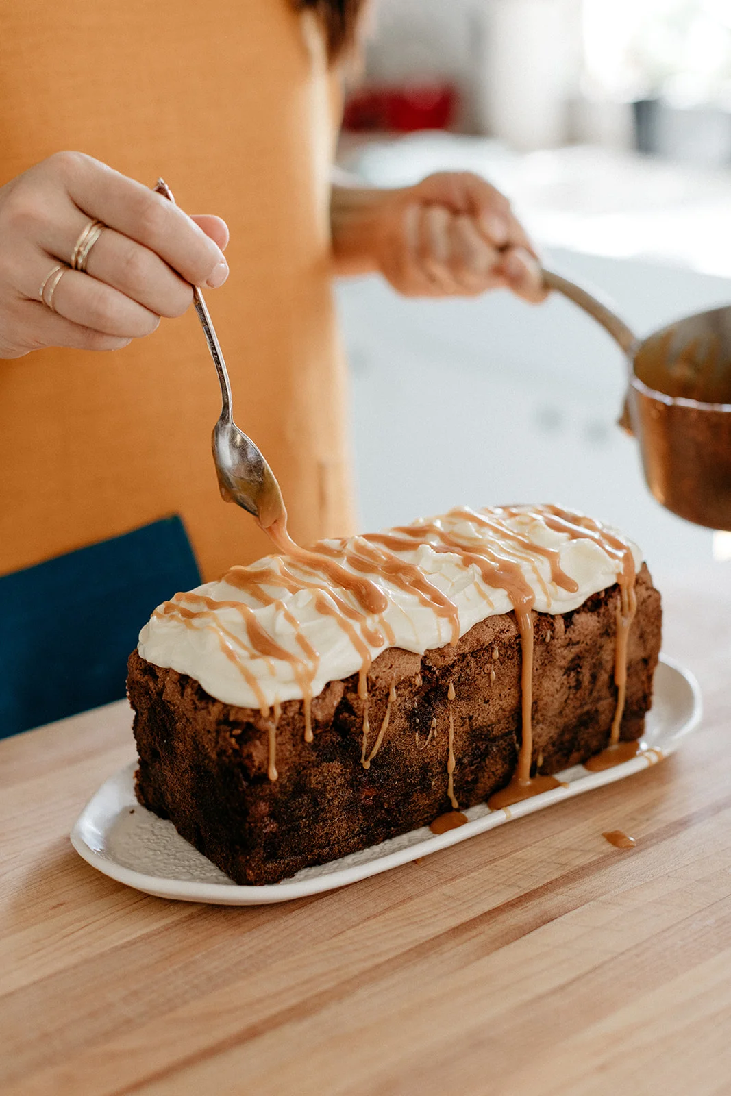 caramel apple cake with cream cheese frosting — molly yeh