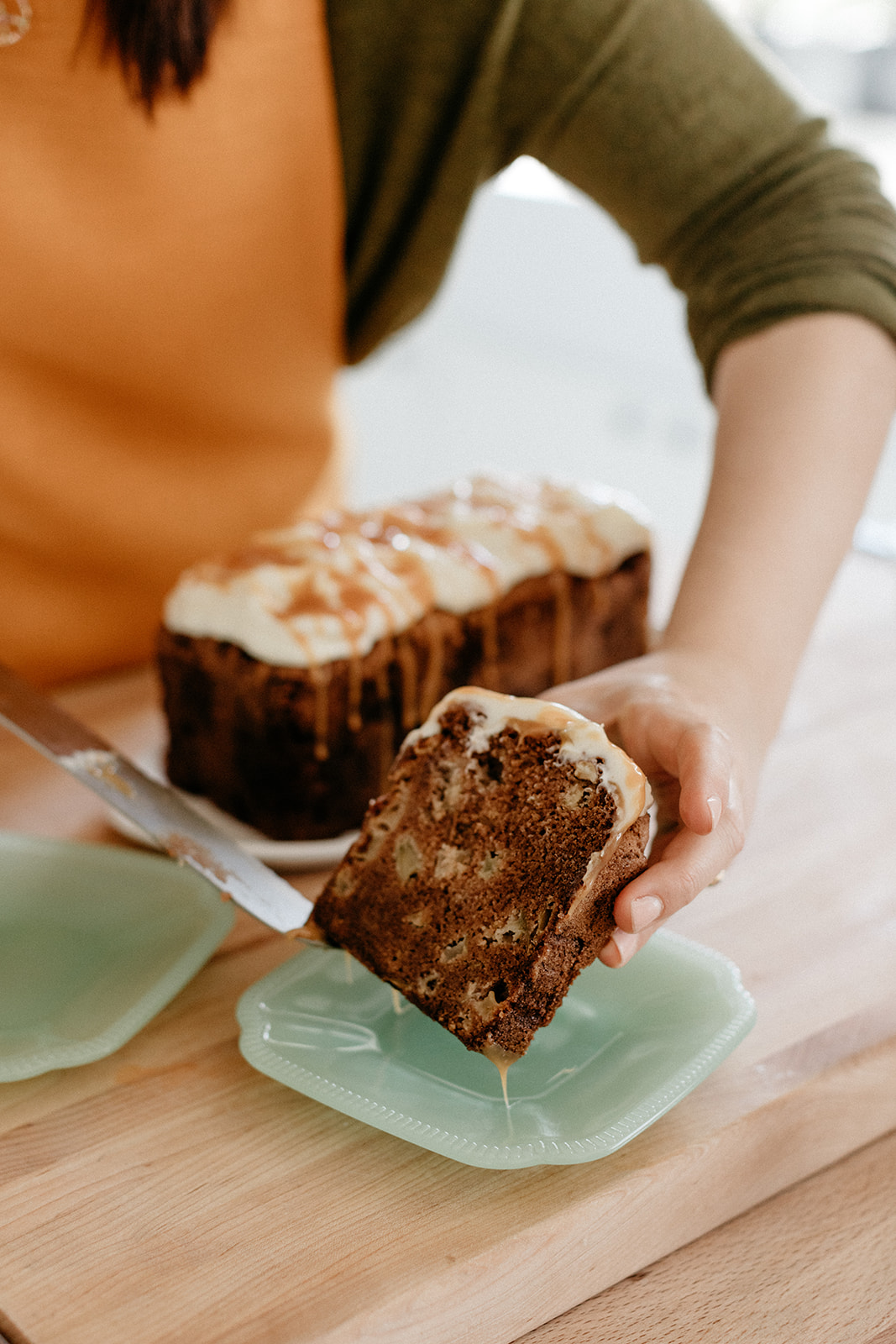 caramel apple cake with cream cheese frosting — molly yeh