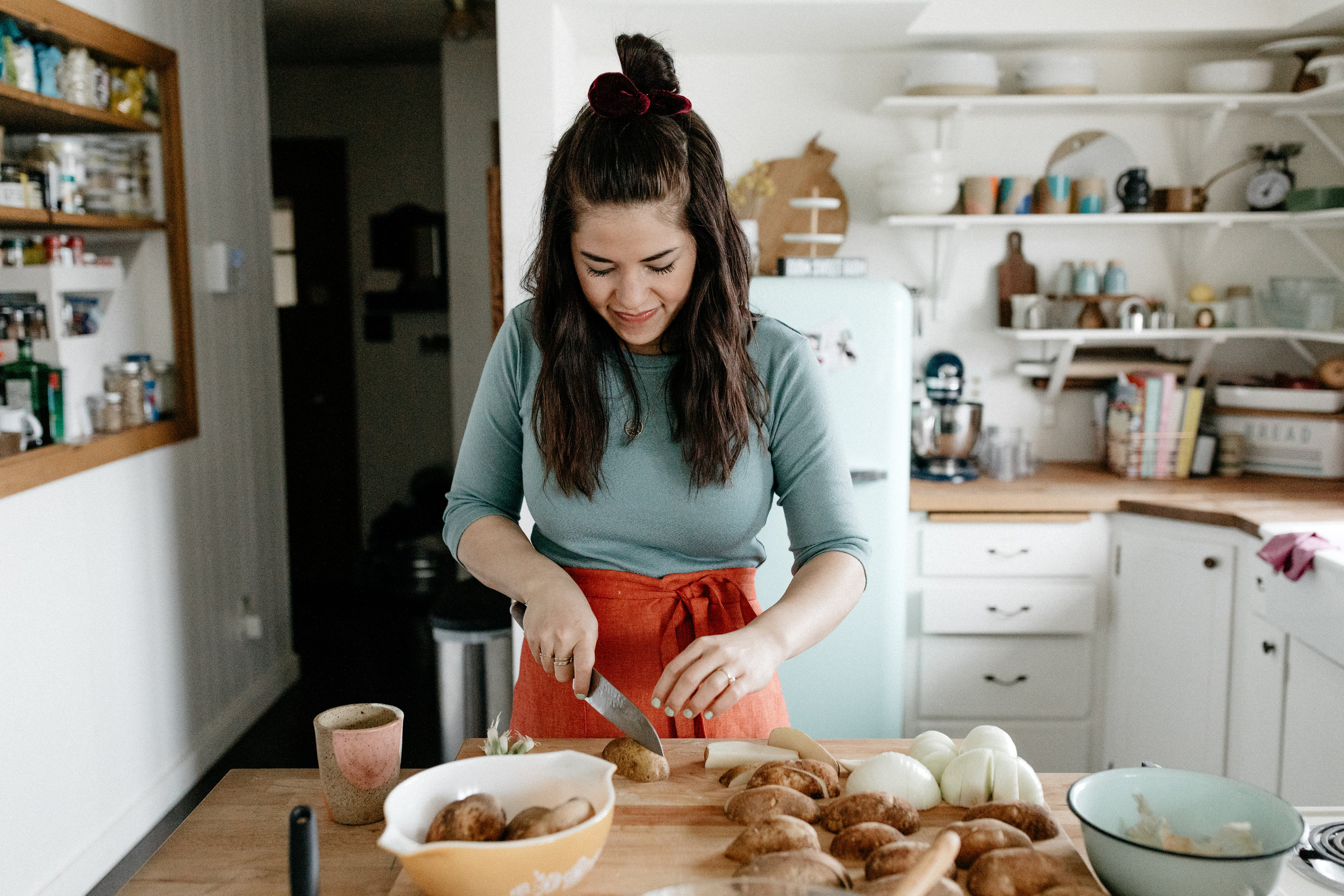 garlic and onion latkes and sour cream — molly yeh