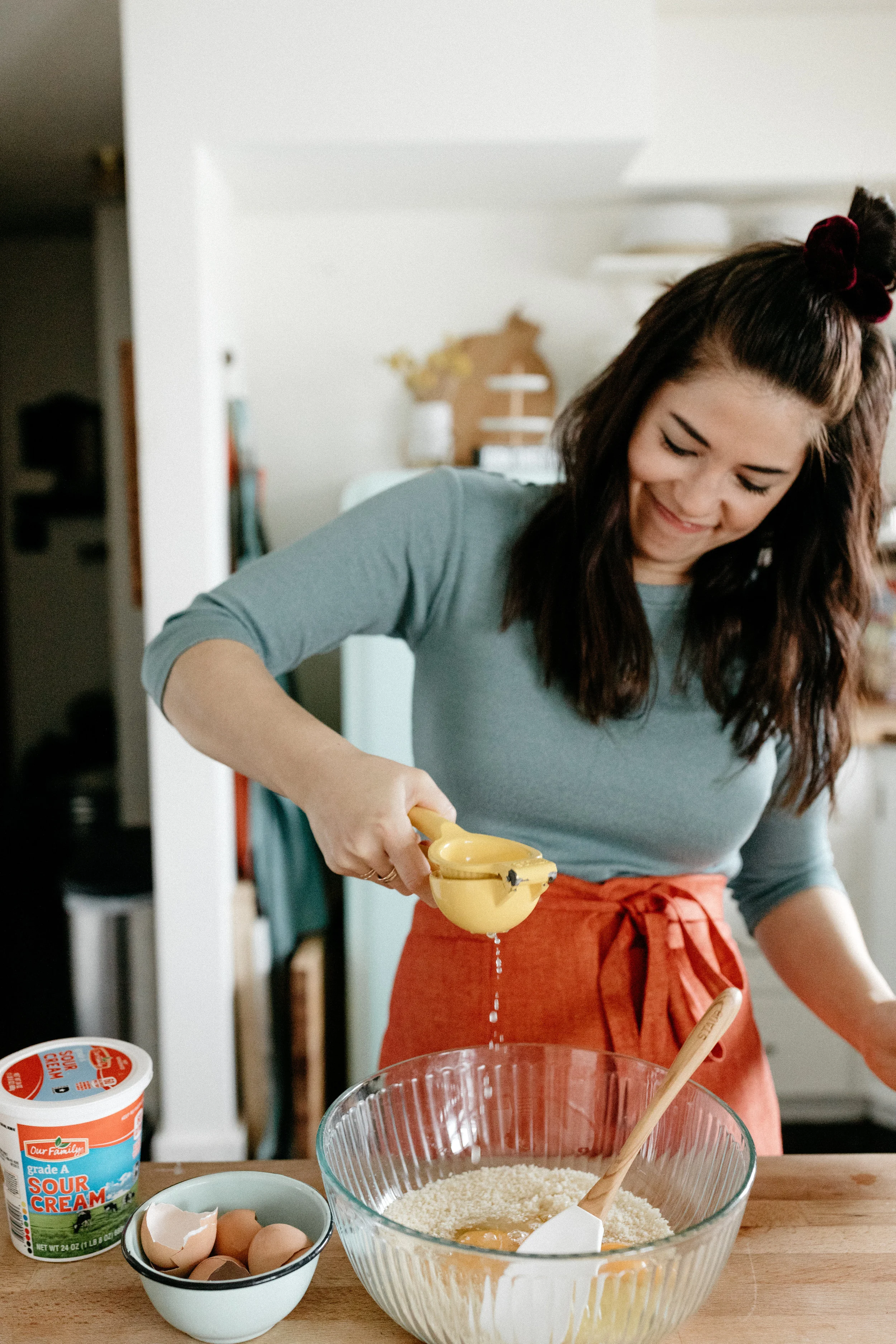 garlic and onion latkes and sour cream — molly yeh