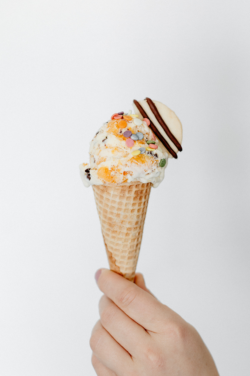 cookie salad ice cream on a cone