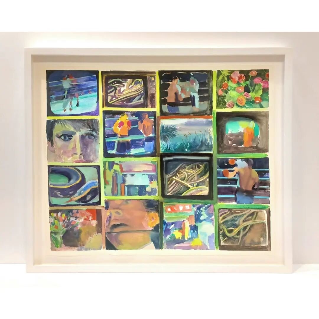 👁Two pieces by artist Marybeth Chew @marybeth_chew 👁

Watercolor on paper, slide 1. &quot;Tough Guys Break Room&quot; and slide 2. &quot;Farther Out&quot;.

Both pieces framed in a @christopher.ltd white frame, floated on museum board, with spacers