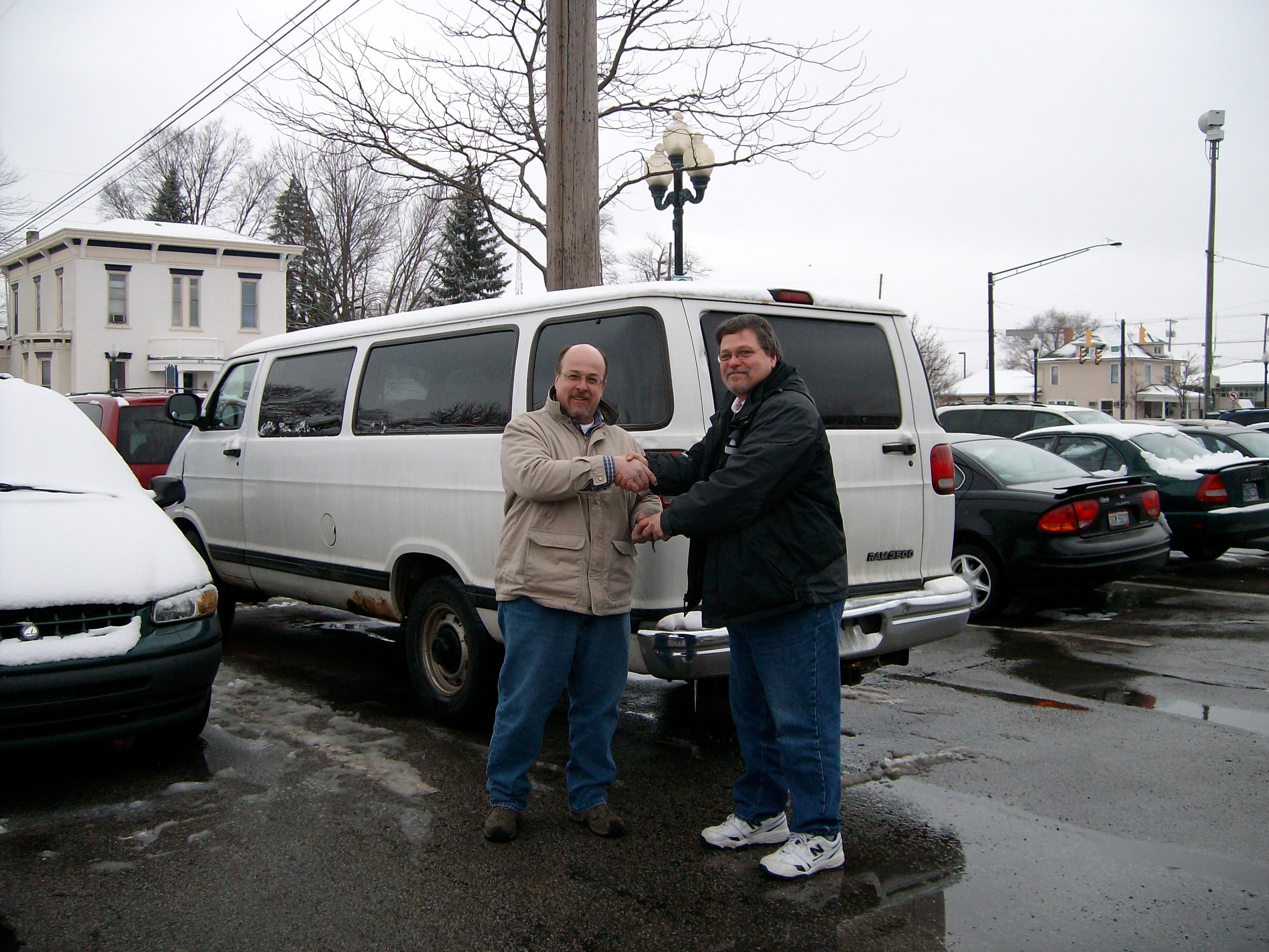  Faith Mission giving a van for donation and Meals on Wheels pickup.   