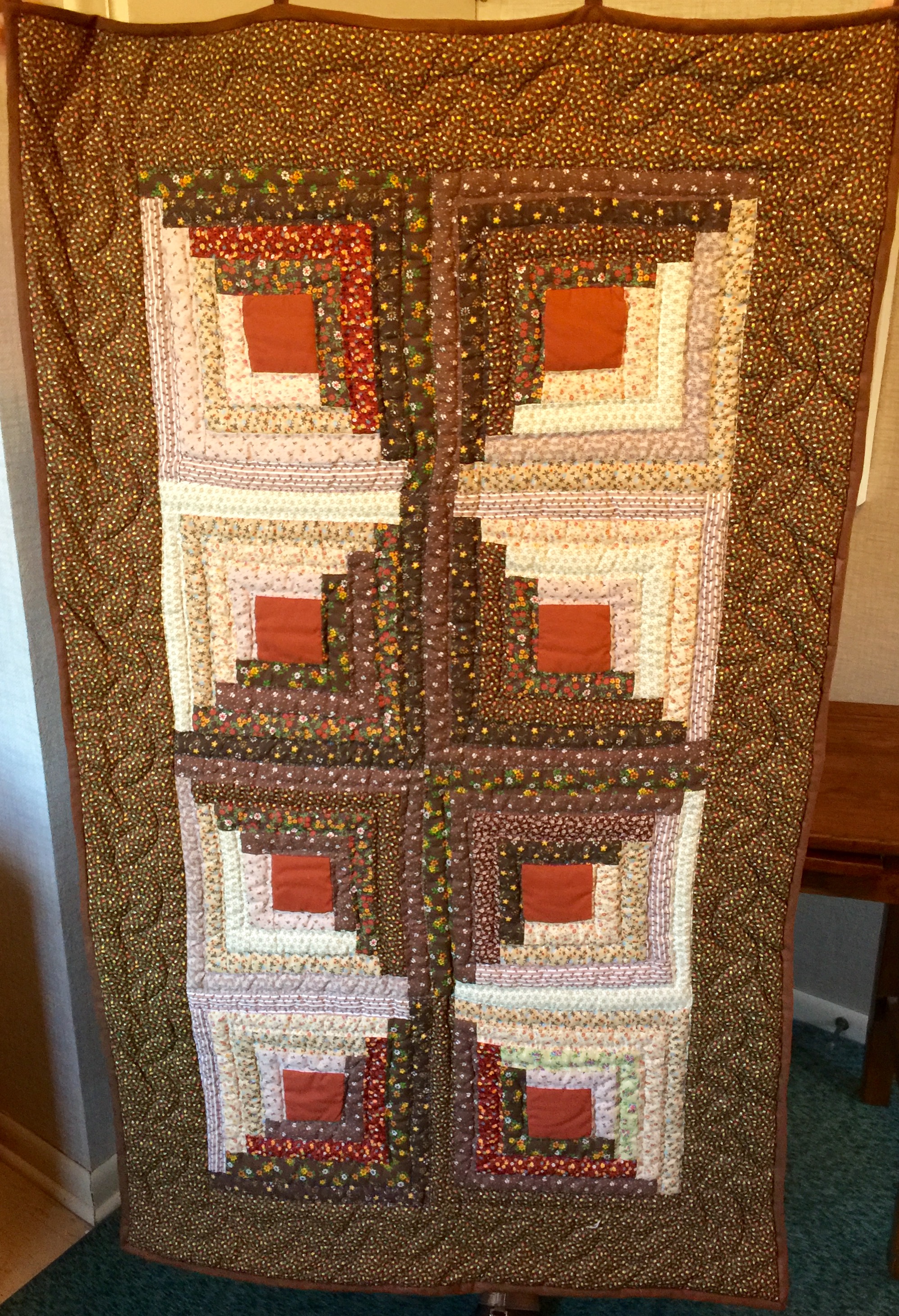 Hand Quilted Log Cabin Wall Hanging Value: $150 Starting Bid: $90