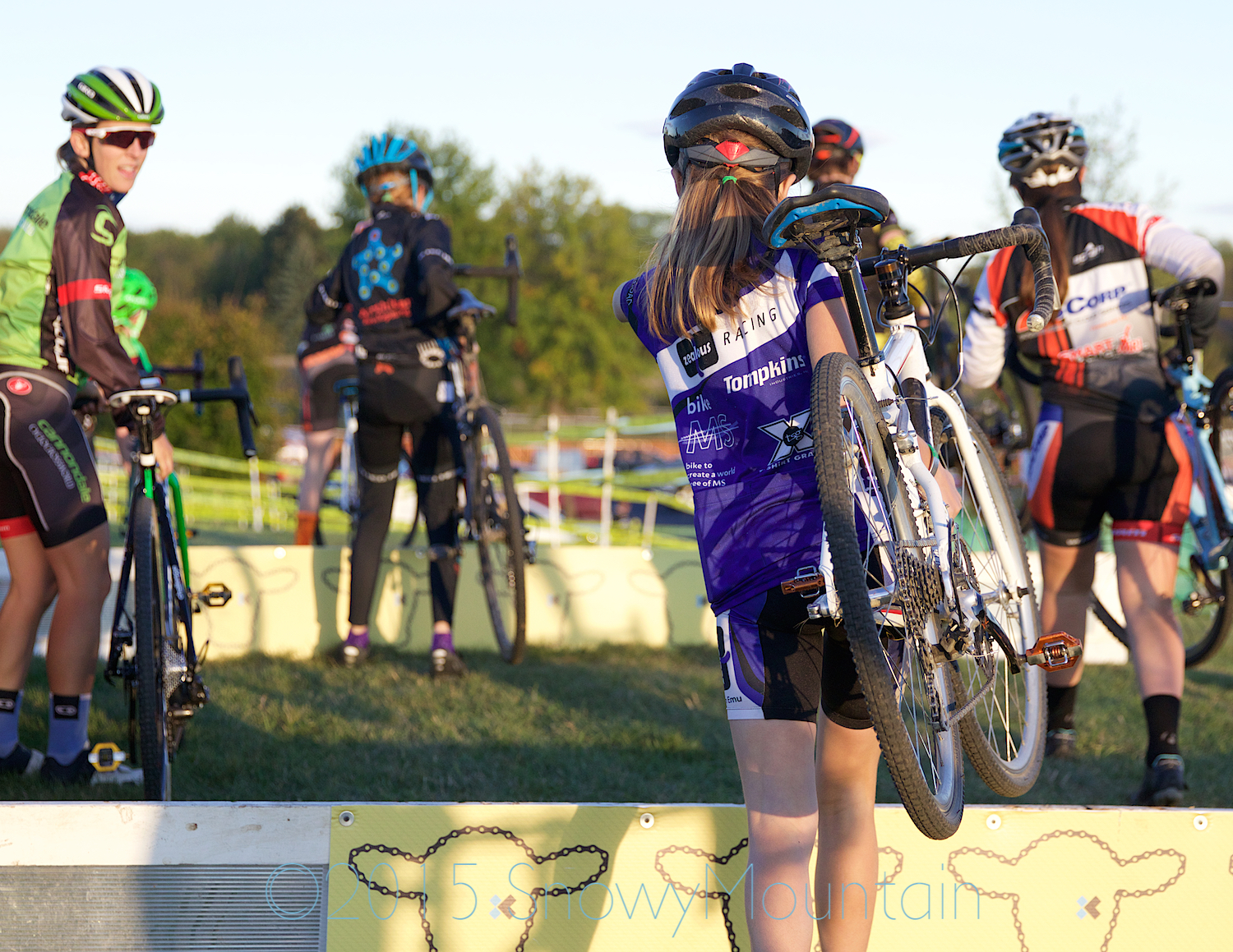 It can be tough for some of the shorter girls to manage the tall barriers, but Kaitie was on hand for advice. 