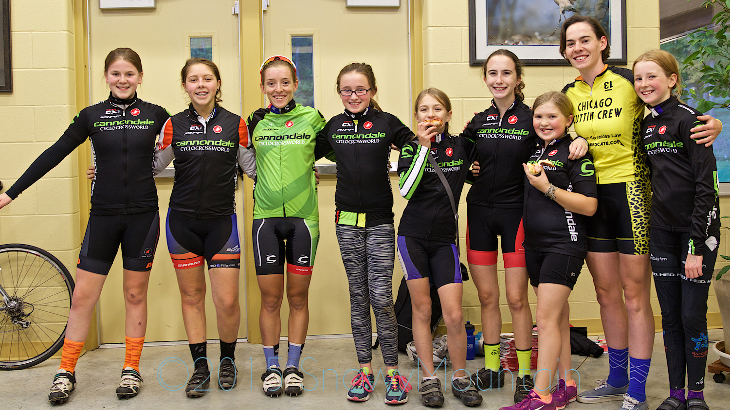 Afterwards all the girls received a perfectly sized jersey/vest/jacket from Kaitie's own supply. Pizza was had. 