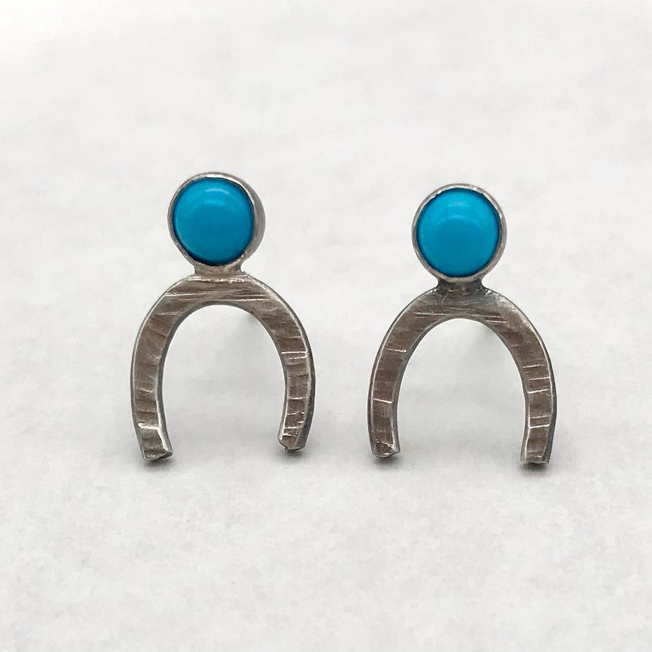 Lucky Horseshoe Turquoise Earrings seem like the perfect earring for today, at least for me. I&rsquo;m so lucky to have such lovely friends! Thanks, pals! 🥰 #friends #sustainablejewelry #turquoise #megtangjewelry www.megtang.com