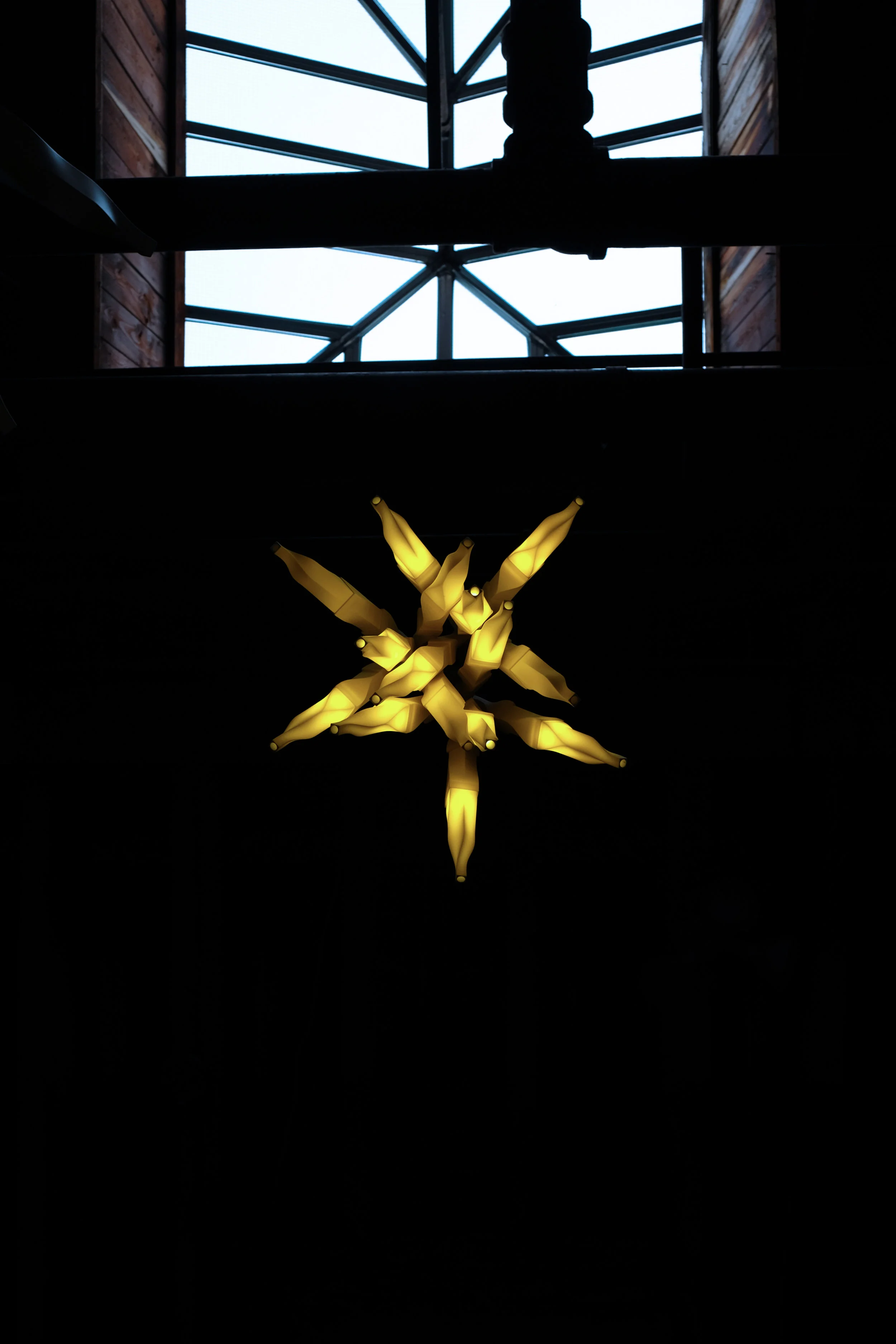 121718 Light Up X3, 2018, Hand-dyed polymide, LED lighting 21” x 16 ” x 16” INQUIRE