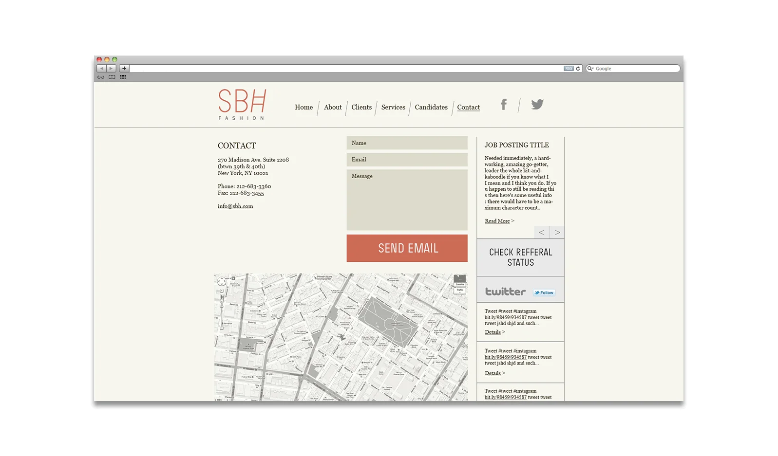 SBH Fashion Retail Website Design New York City