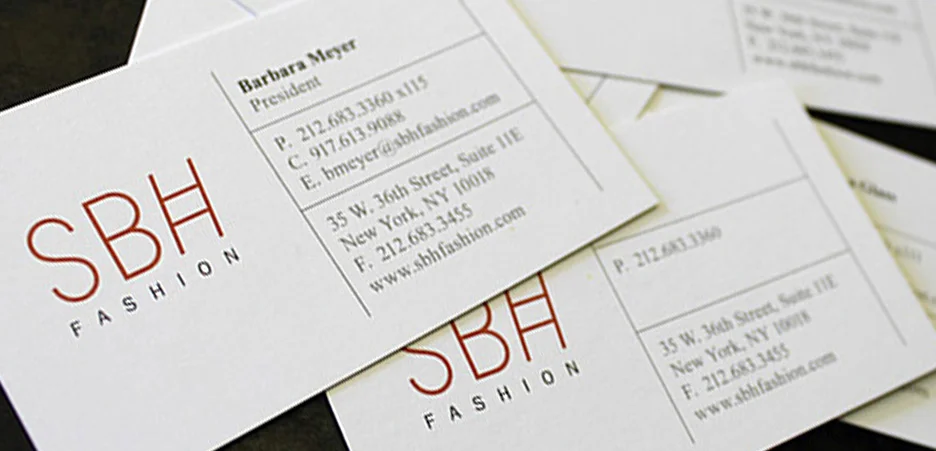 SBH Fashion Retail business card Design NYC