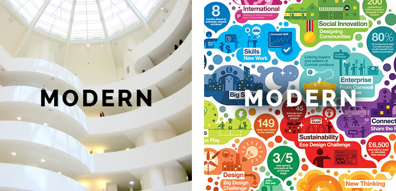 Two very different examples of "modern"