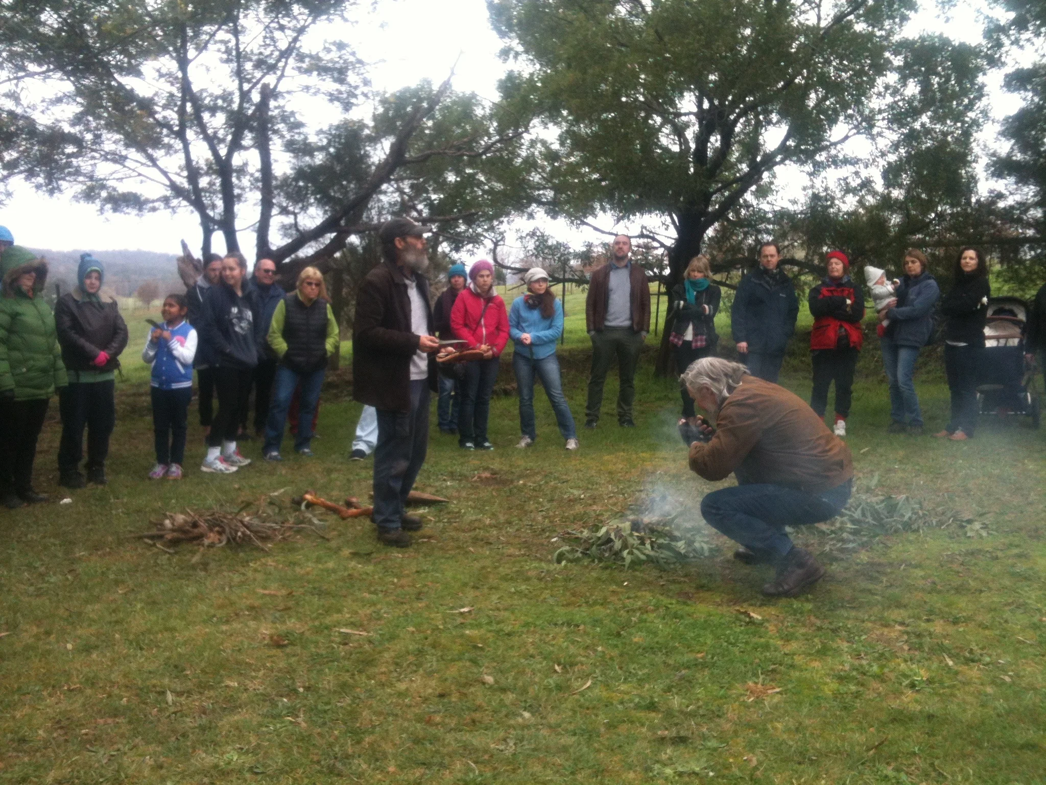 Uncle David Wandin at Coranderrk Cemetery during Wurundjeri Week.