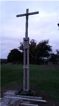 A cross at the Lake Condah mission we visited.