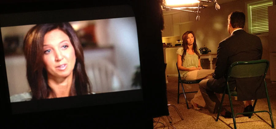 A behind the scene photo from a Dateline NBC shoot Chenese worked on.