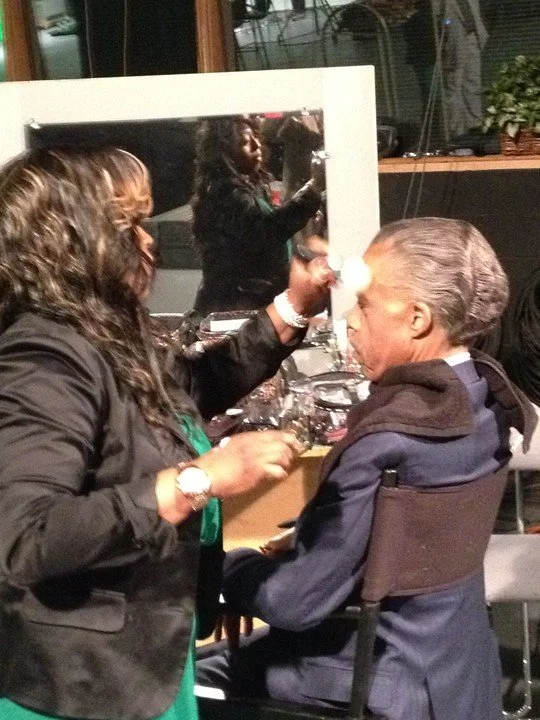 Makeup Artist Chenese Bean with Rev. Al Sharpton.JPG