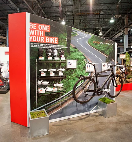 Trade show exhibits. Part of my duties as a Global Retail Marketing Designer at Specialized Bikes.