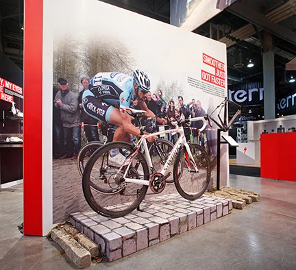 Trade show exhibits. Part of my duties as a Global Retail Marketing Designer at Specialized Bikes.