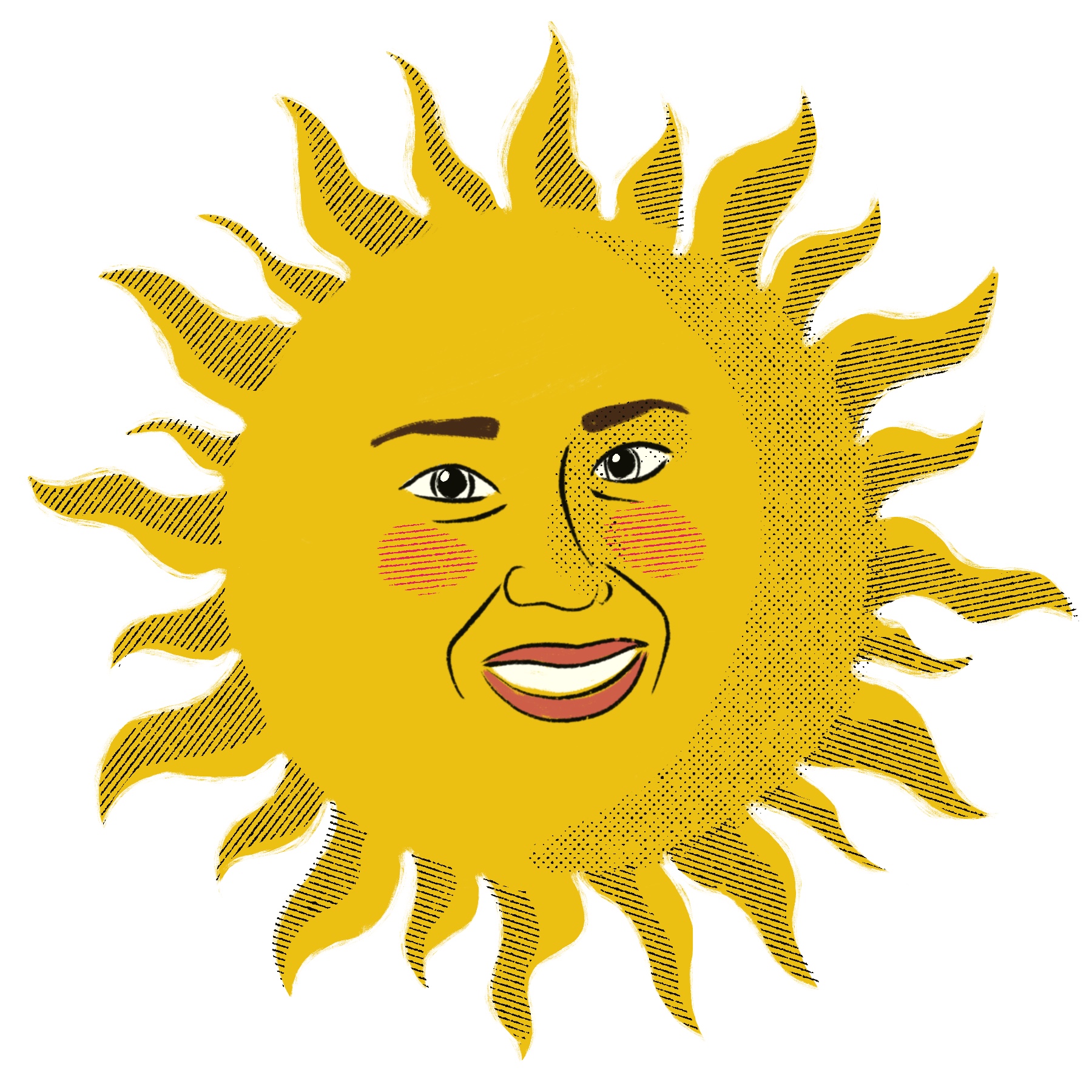 Sun illustration for wedding event