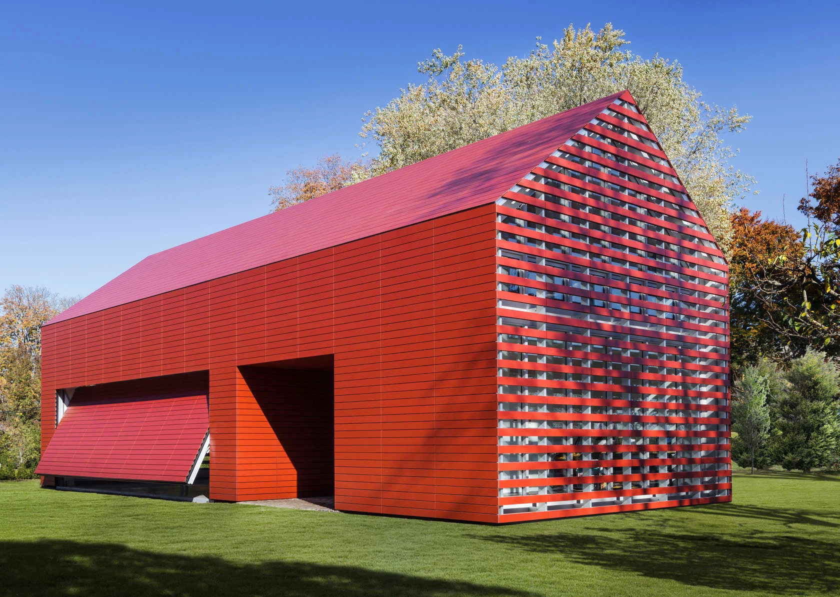 Overall view from other side of Red Barn designed by Roger Ferris + Partners