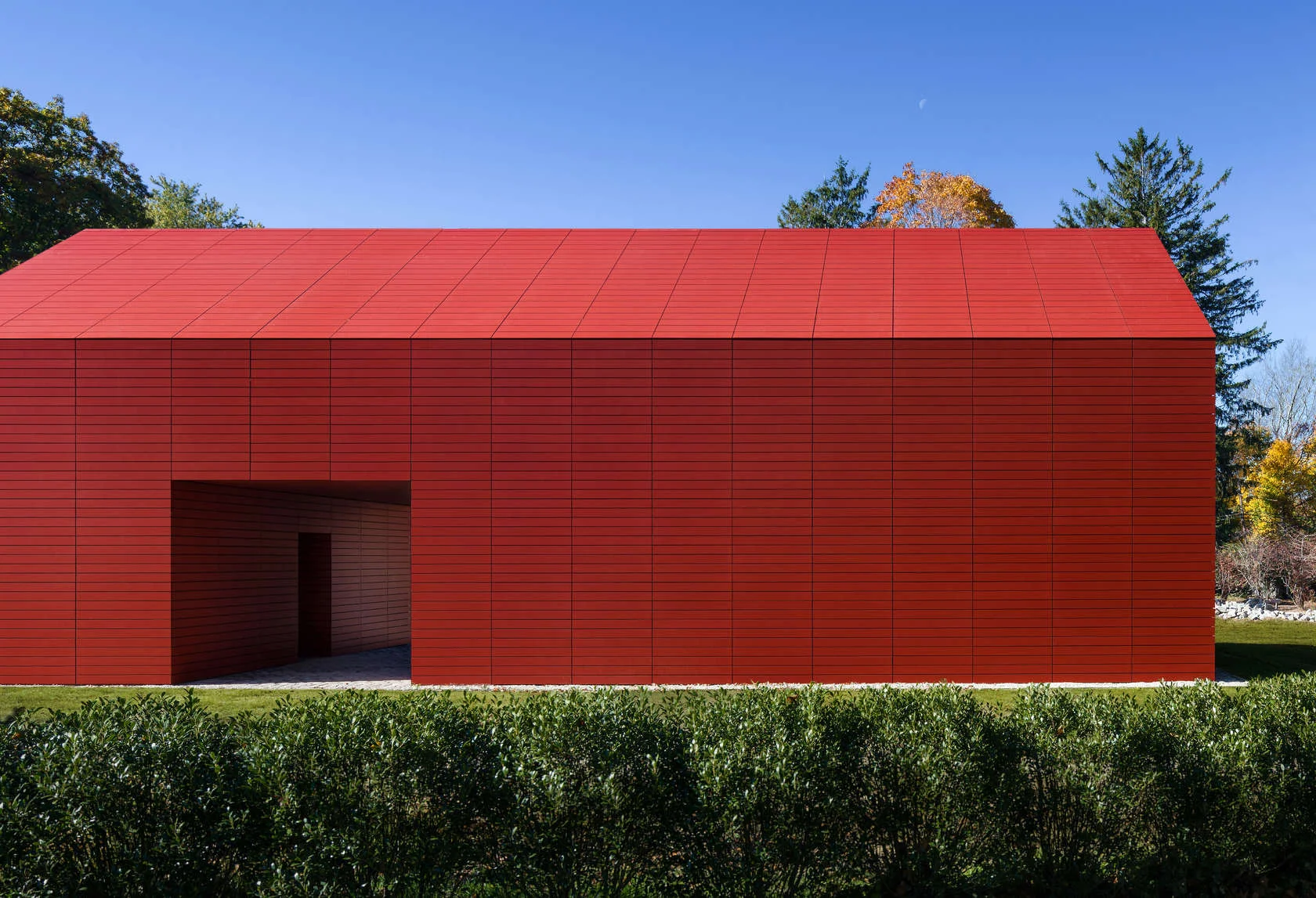 View of Red Barn's entrance designed by Roger Ferris + Partners