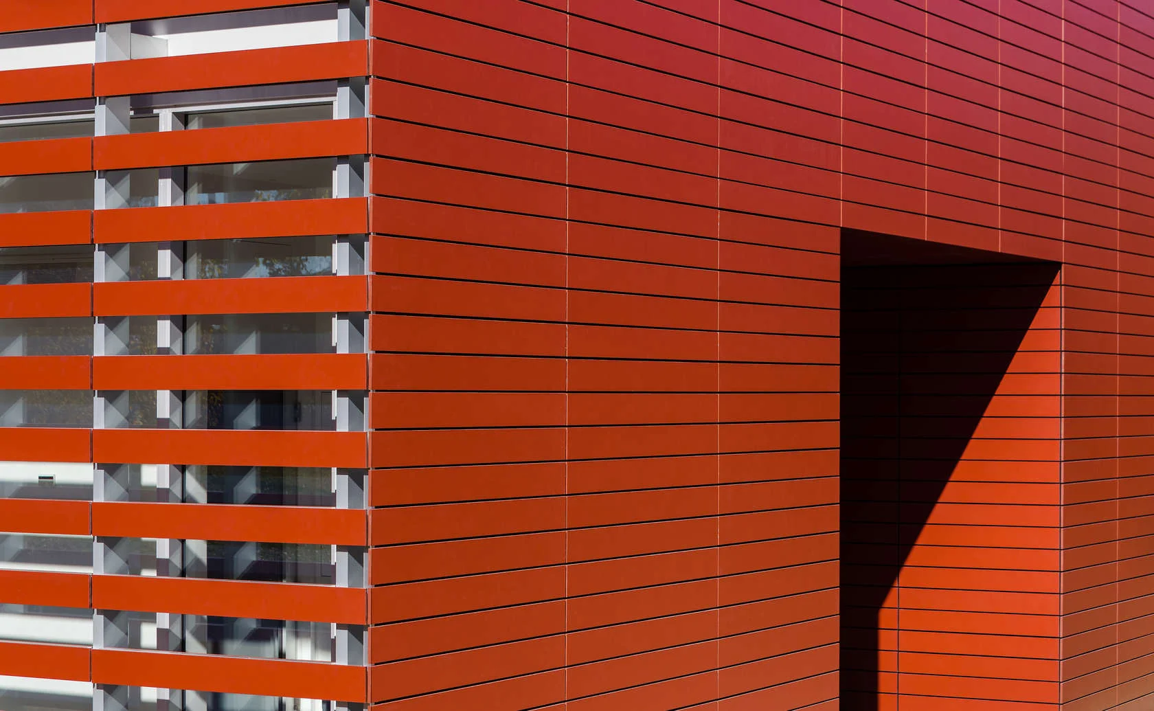 Detail shot of Red Barn designed by Roger Ferris + Partners