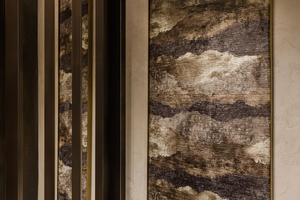 Details of the walls at Avi & Co showroom designed by Seed Design New York