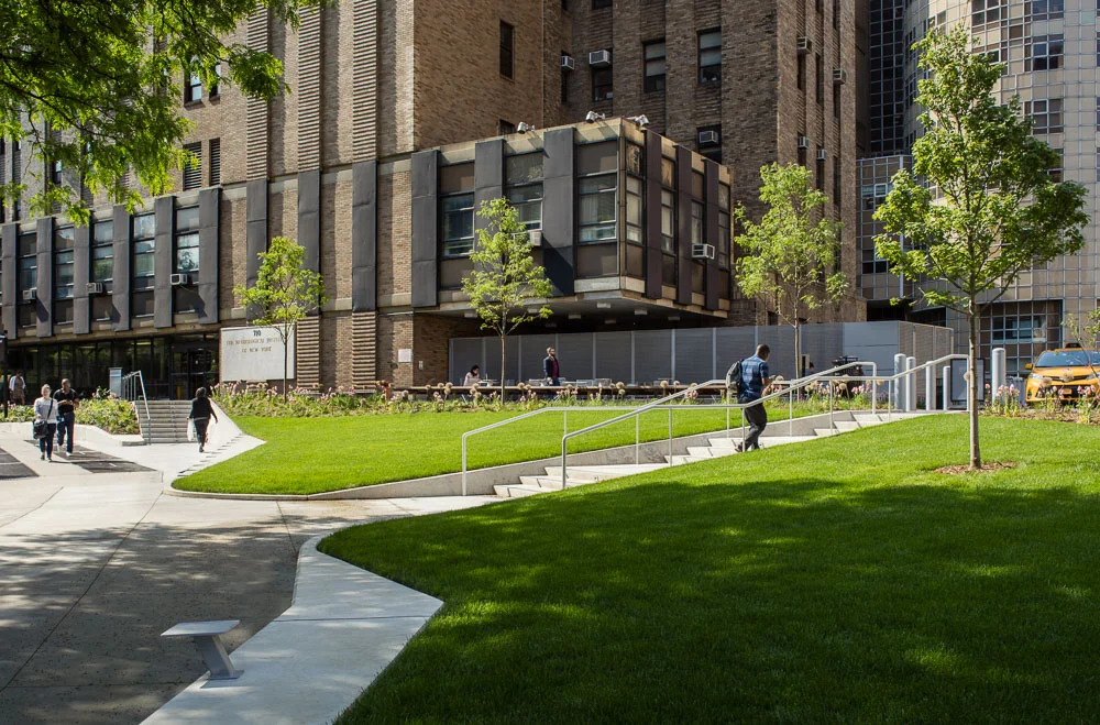 Street level of the Haven Plaza designed by FXCollaborative Architects
