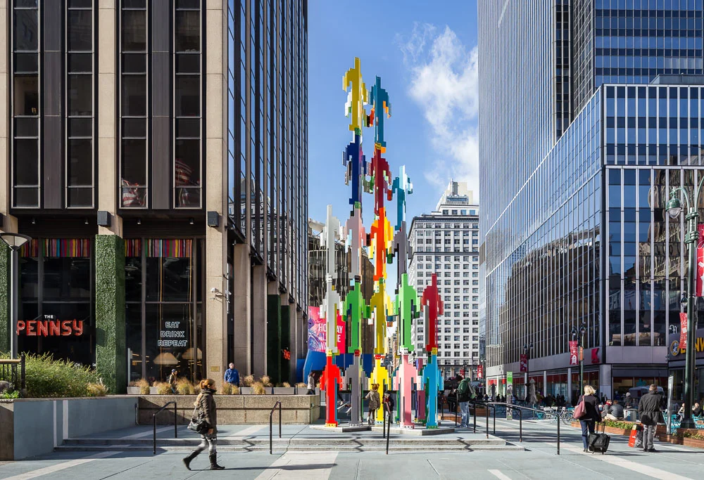 Jonathan Borofsky Sculpture at Plaza 33 Vornado Realty Trust.