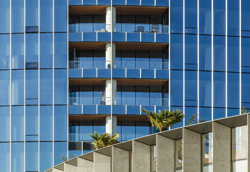 Exterior details of the Pacific Gate designed by KPF