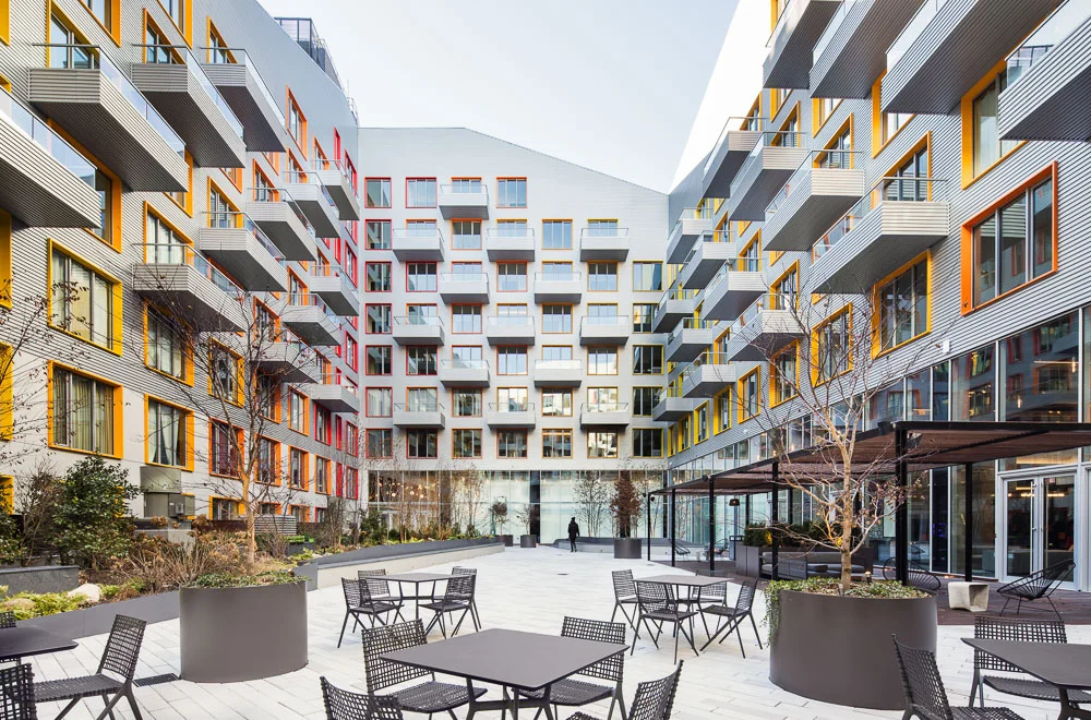 Aerial view looking down of 10 Montieth designed by ODA Architecture
