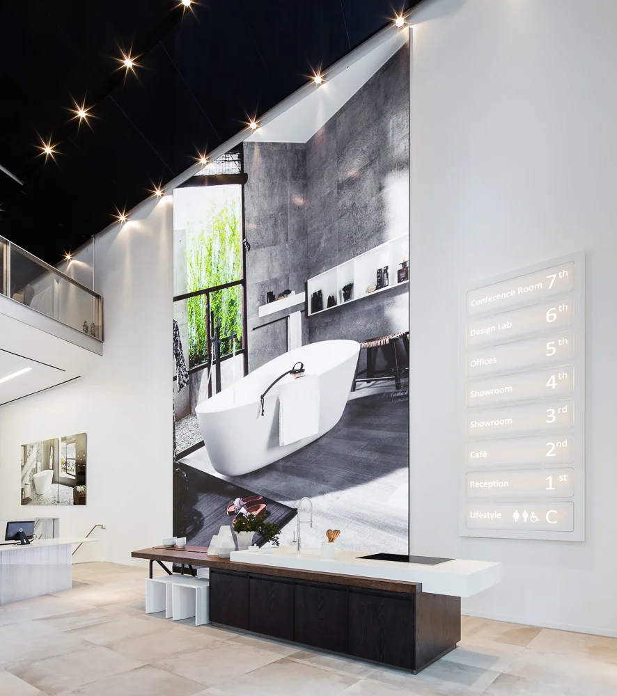 Interior design of Porcelanosa's Flagship Showroom New York