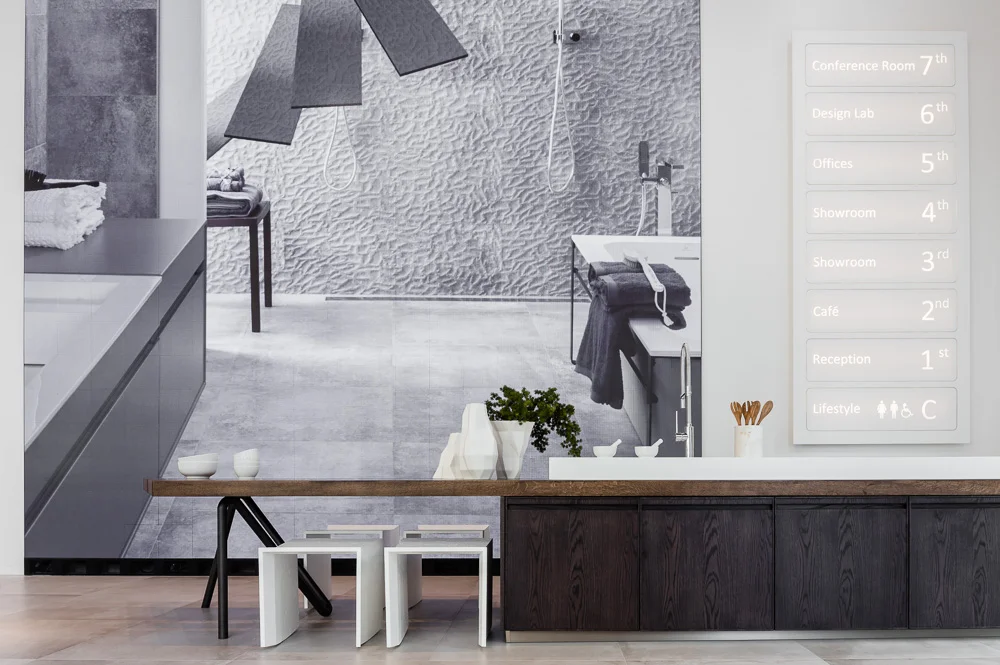 Interior design of Porcelanosa's Flagship Showroom New York