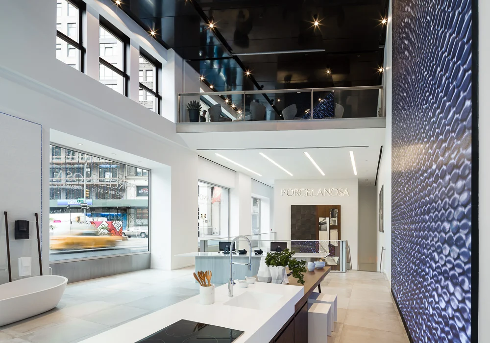 Interior design of Porcelanosa's Flagship Showroom New York