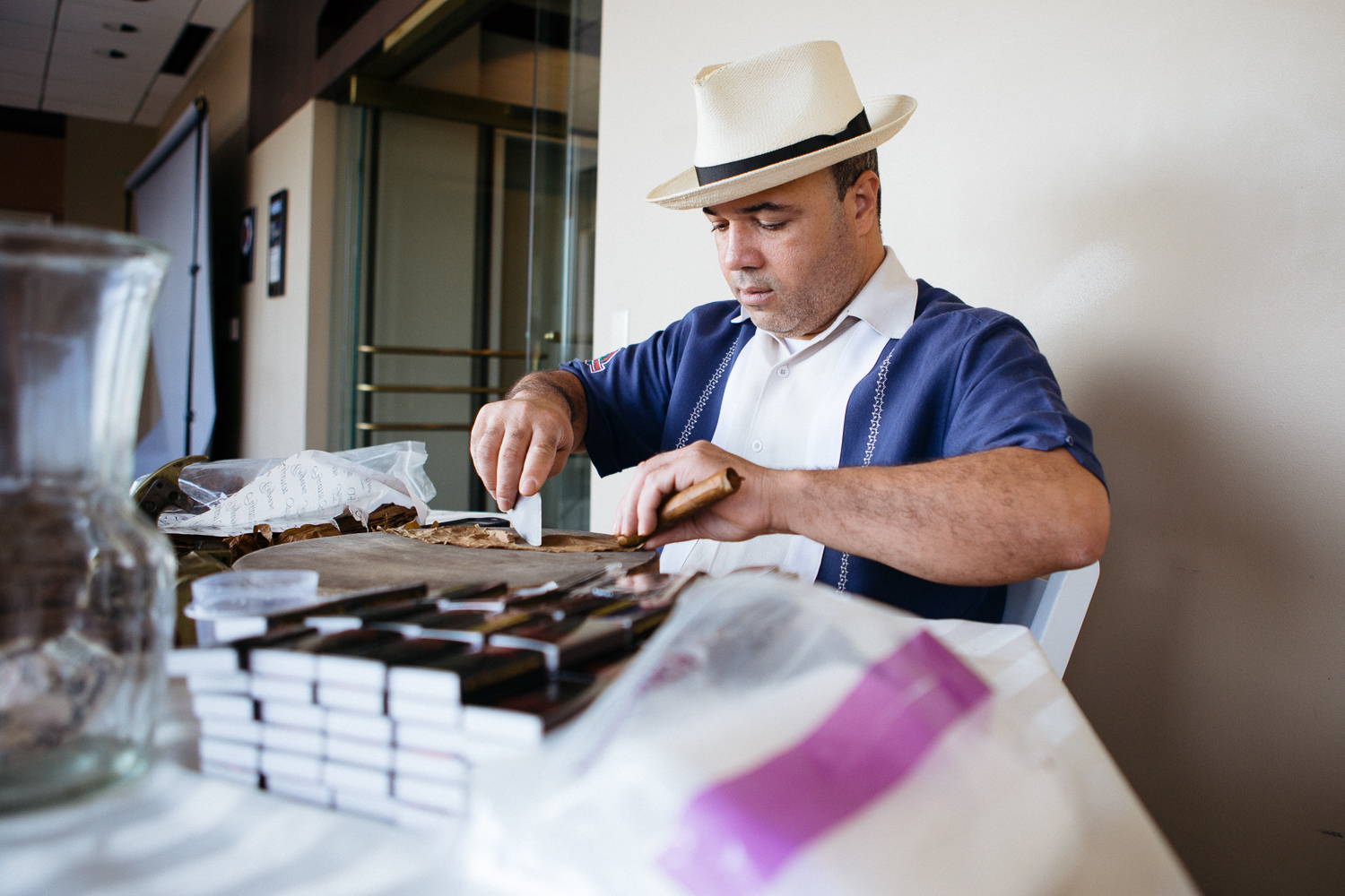 There was a custom, hand-made cigar bar at the wedding, which was a really great touch.