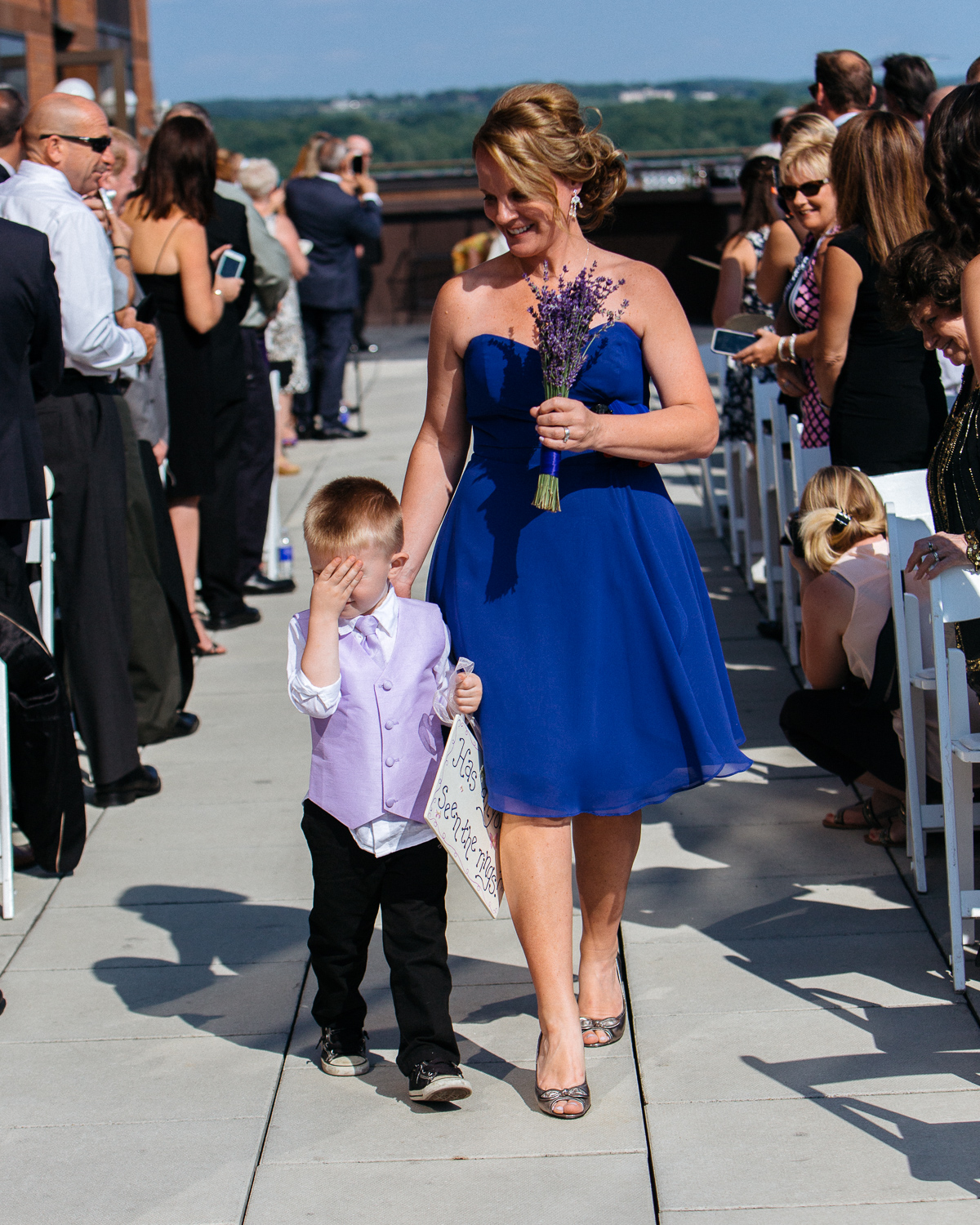 The ring bearer was feeling shy. It was awesome.