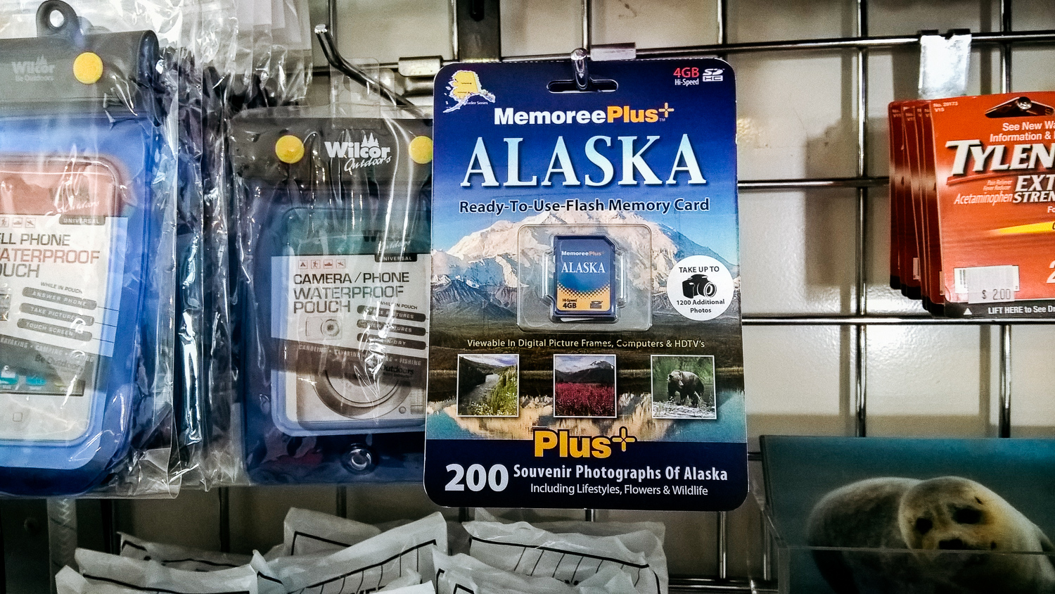 I thought it was funny they were selling this memory card that comes pre-loaded with 200 photos of Alaska in case you were bad at photography. (Shot with the Nokia Lumia 640 XL)