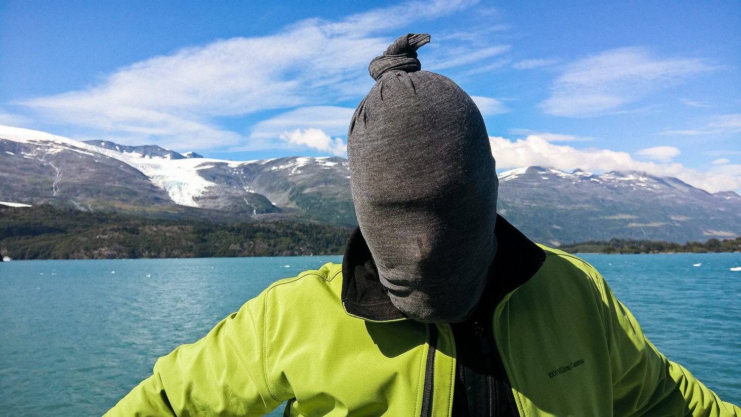 I didn't actually bring a coat with me to Alaska, which was an interesting choice. Our host was more prepared.