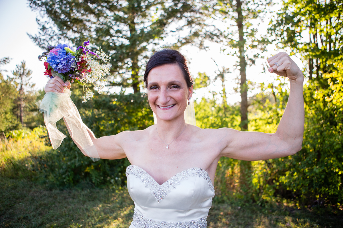I had to include this one because I met Leyla through Crossfit and she's one of the strongest women I know. Sun was out and the guns were definitely out.