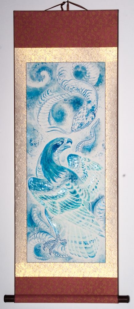 Hawk & Snake 46"x20" $1200.00