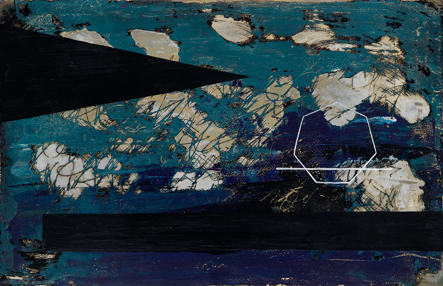 3: Blue w Black Triangle 11x17” $400