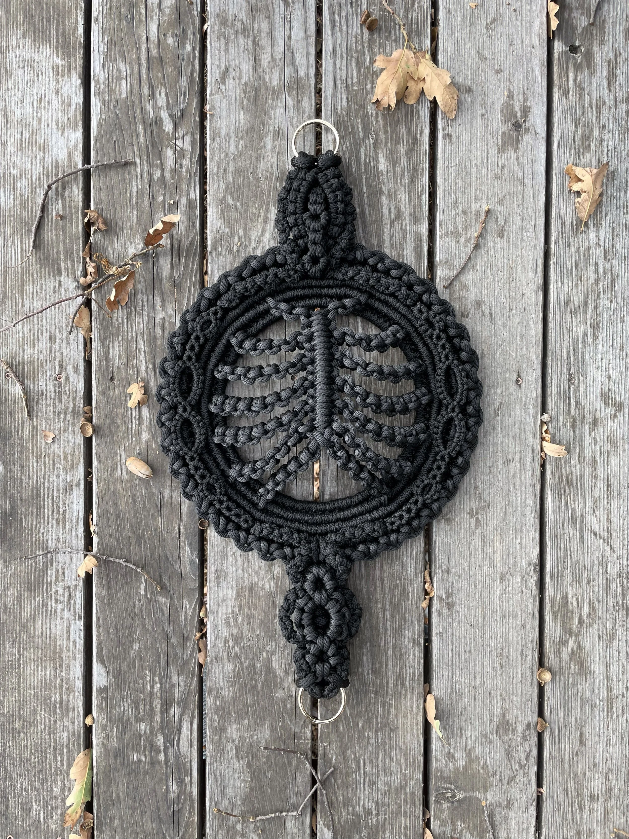 Winterlaced macramé sculpture
