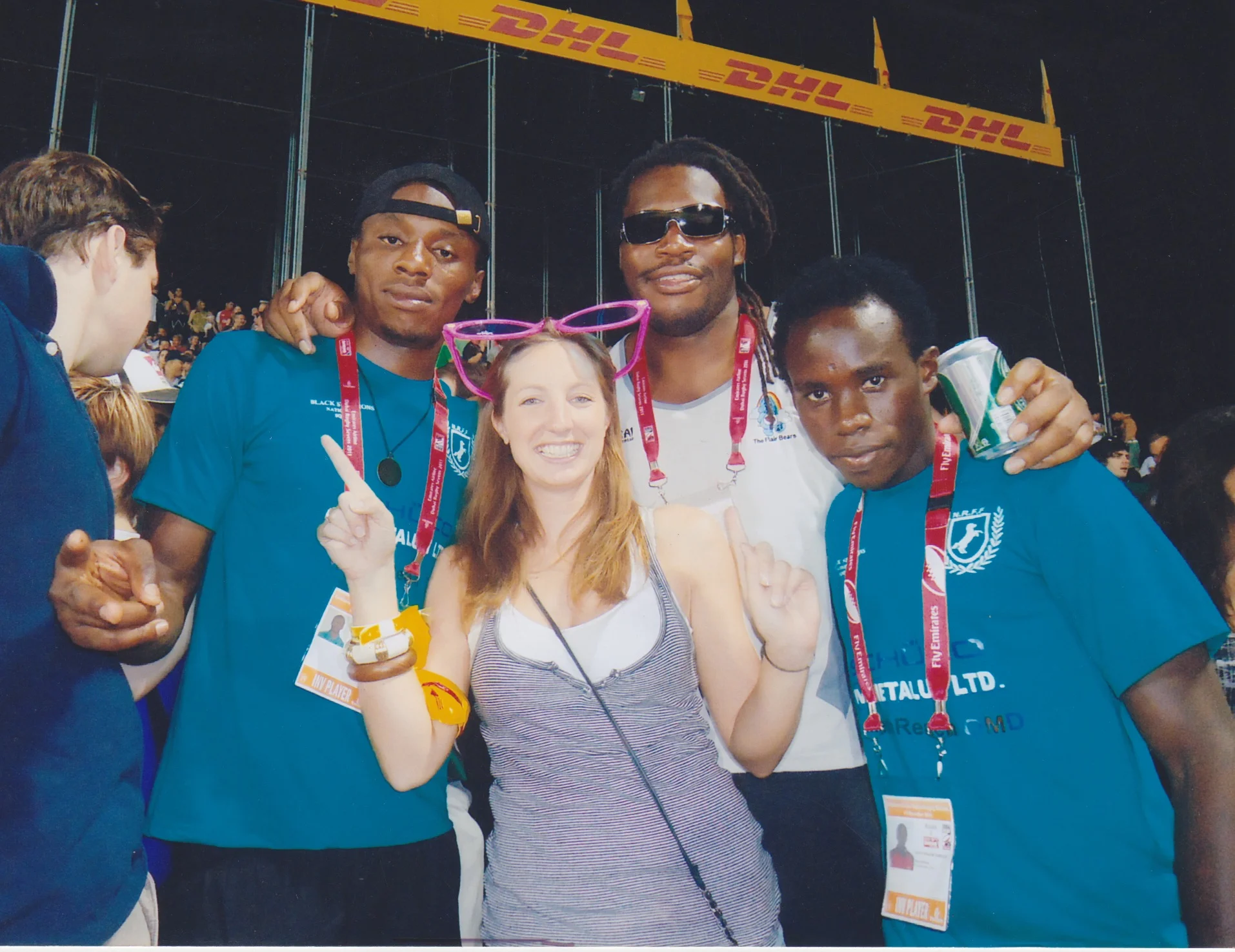 Obi and Nuhu with Junior at Dubai 7s.