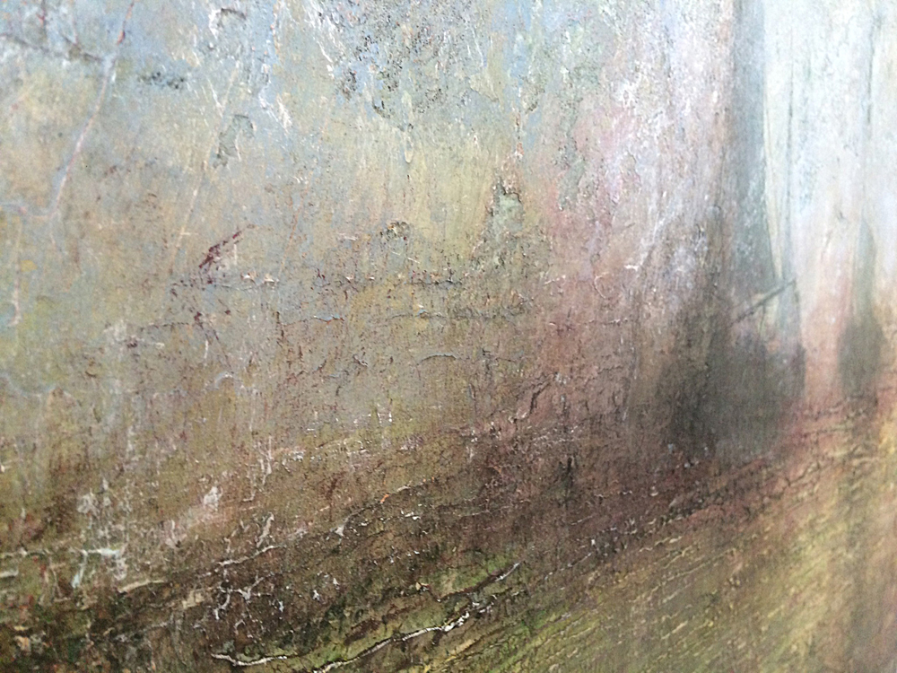 Ship painting on wall by Marion McConaghie.
