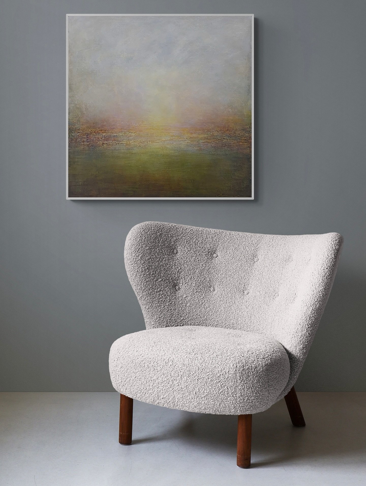 &lsquo;Morning Mist&rsquo; is built up with layers of colour and texture. In my newer work, I focus on subtle, central lighting to create depth, drawing the viewer in and inviting them to explore a misty, immersive landscape more closely.

Available 