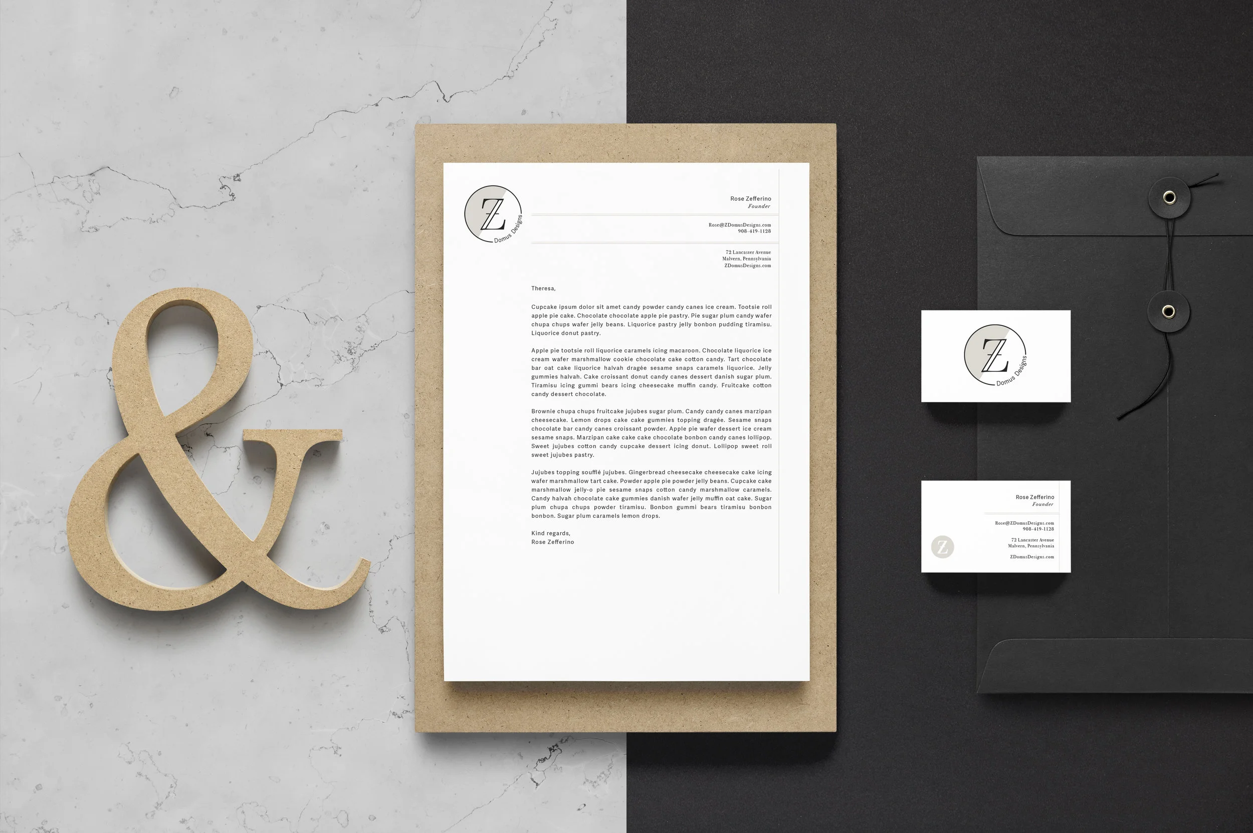 Z Domus Designs Brand Identity Mock-up