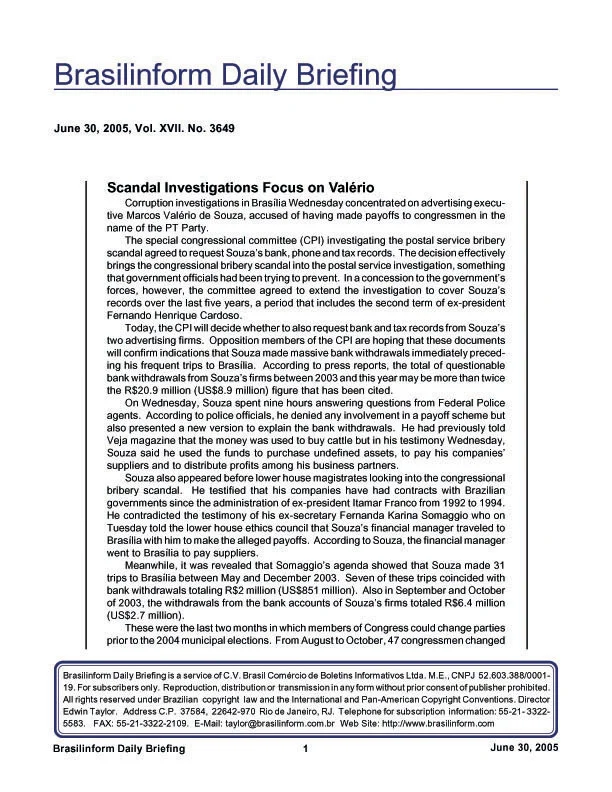 Sample of Daily Briefing