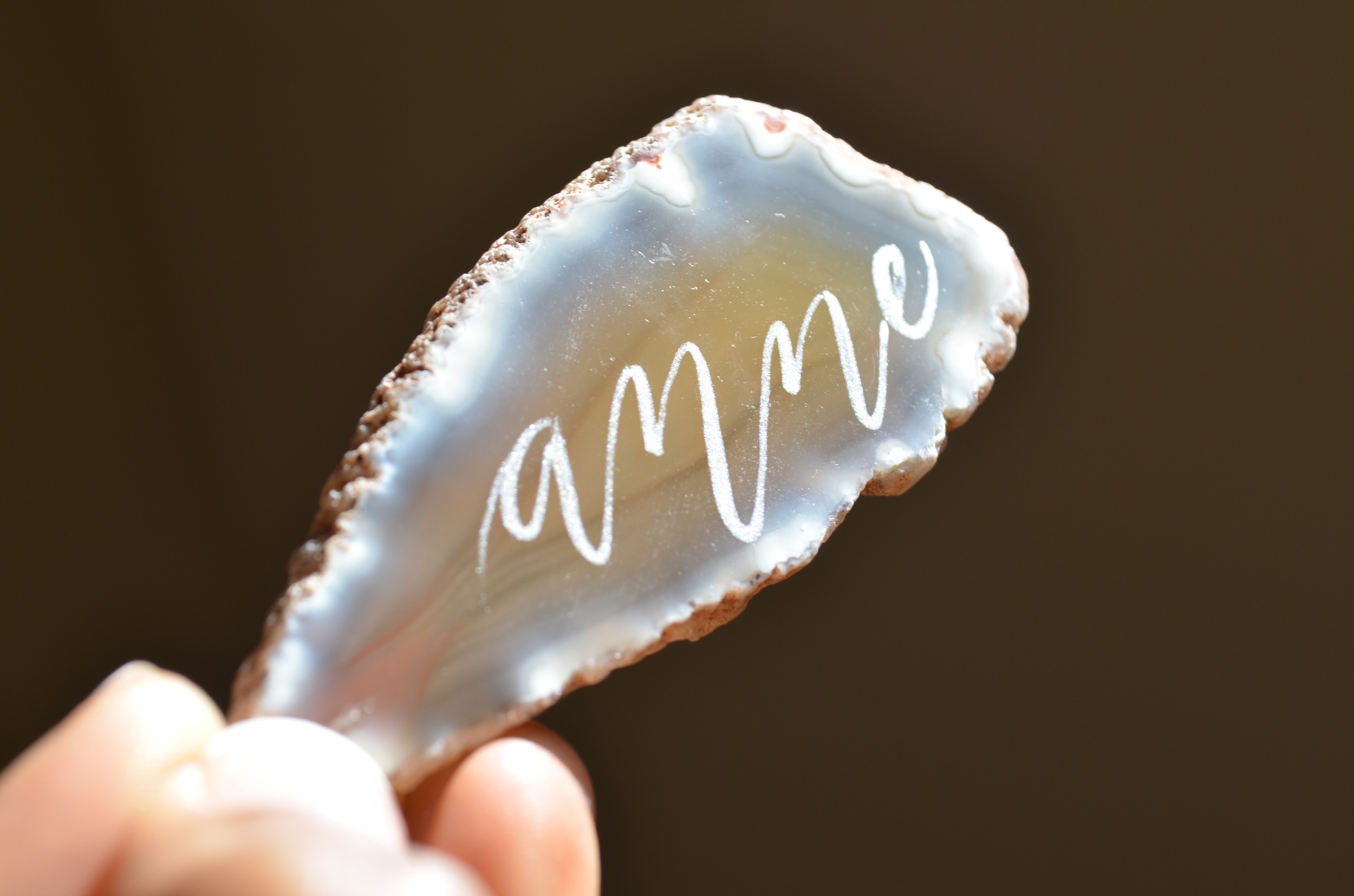 Agate Stone Place Card Calligraphy Houston.jpg