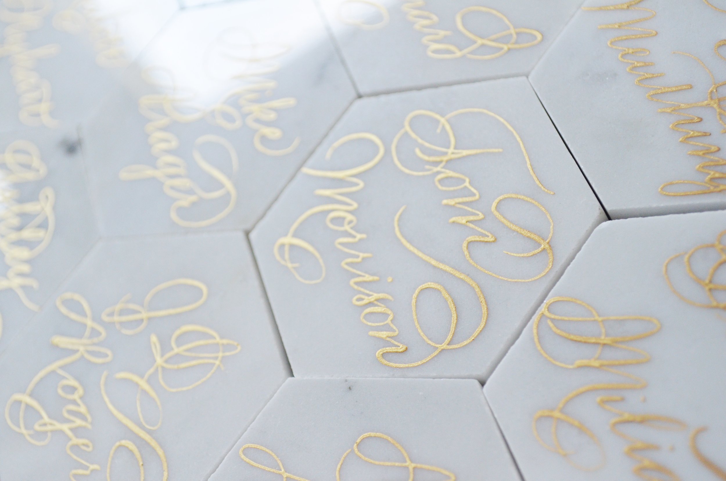 White Marble Calligraphy Place card Houston Los Angeles New York Miami 1.JPG