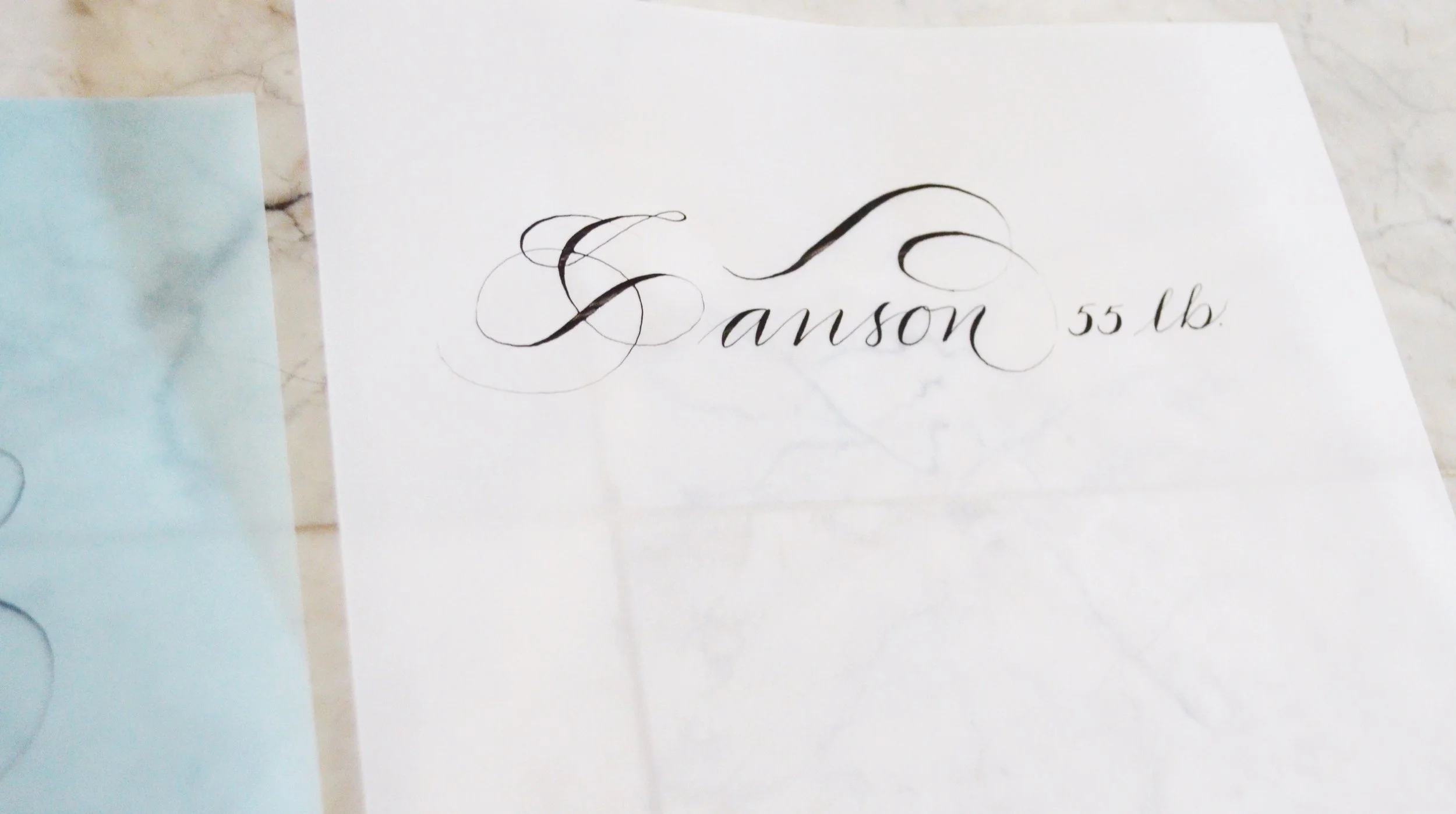 Yes, flourishing mistakes all around, but I wanted to see the comparison of the vellum....not bad.