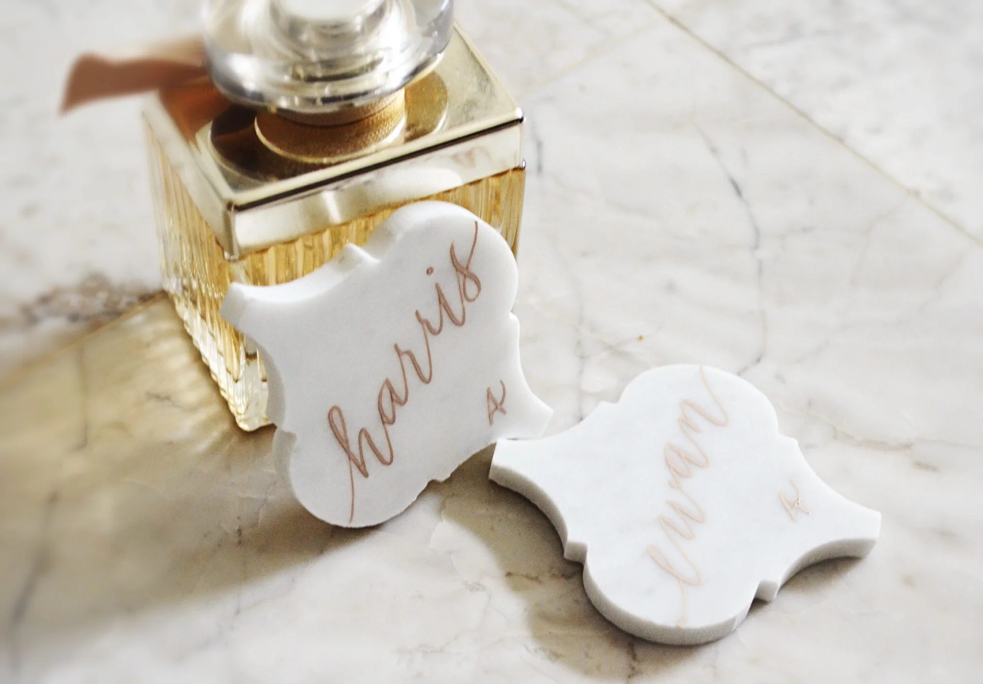 Arabesque 3" tiles for Place/Escort Cards - $4